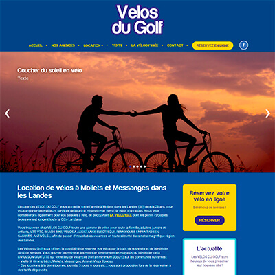 Création de site internet pour Vélos du Golf à Moliets