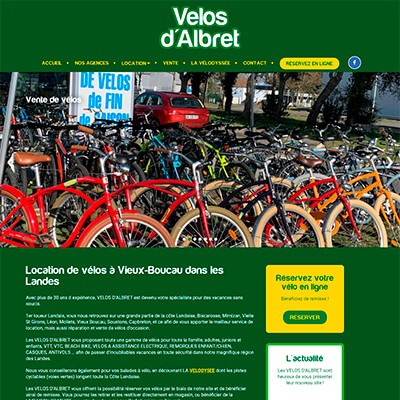 Création de site internet pour Vélos d'Albret à Albret